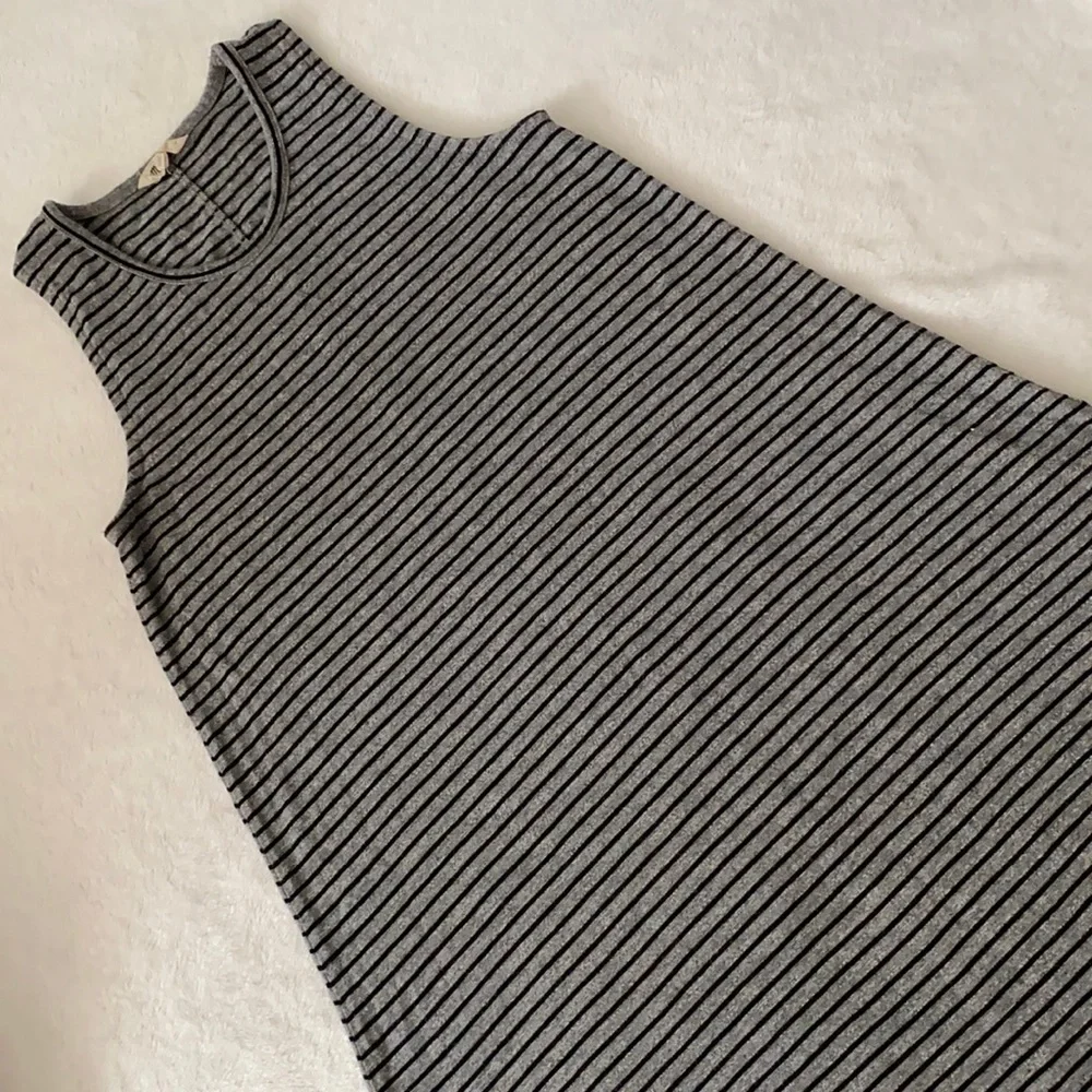 Madewell | Highpoint Tank Dress Sleeveless Above Knee G2326 Gray/Black Stripe S - Picture 3 of 16